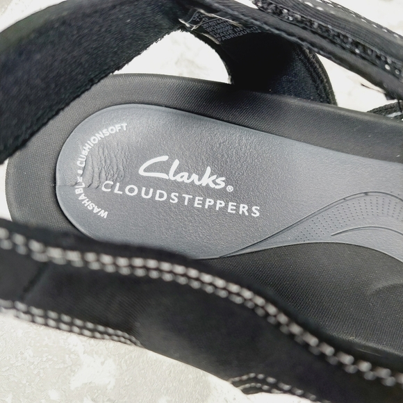 Clarks Glide Hi Shore Black Strappy Sandals X343 - Picture 7 of 9